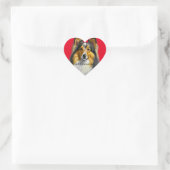 Dog, Sheltie Portrait Template Herz-Aufkleber (Tasche)