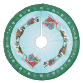 Dog Shelties Pulling Christmas Sleigh Fleece Weihnachtsbaumdecke (Vorderseite)