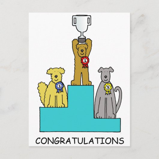 Dog Show Erfolg Herzlichen Glückwunsch Postkarte (Vorderseite)