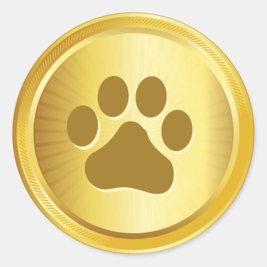 Dog Show Gewinner Goldmedaille Runder Aufkleber (Vorderseite)
