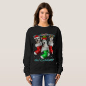 Dog Siberian Husky Weihnachtssocken Sweatshirt (Vorne ganz)