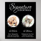 Dog Signature Drinks Black 2 Foto Haustier Hochzei Poster (Vorne)