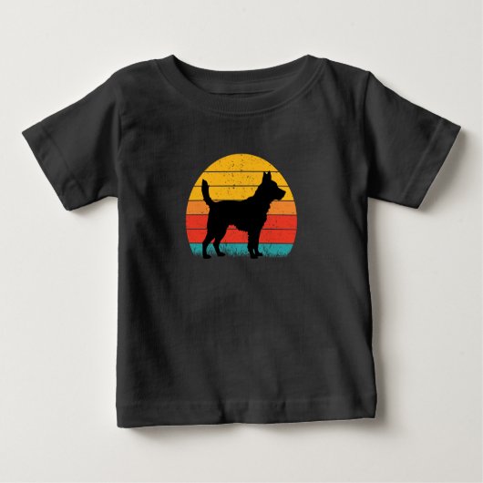 Dog Silhouette at Sunset Baby T-shirt (Vorderseite)