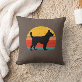 Dog Silhouette at Sunset Kissen