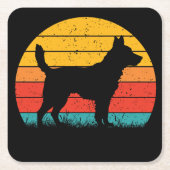 Dog Silhouette at Sunset Rechteckiger Pappuntersetzer (Vorderseite)