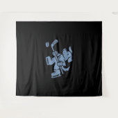 Dog Silhouette Golden Retriever Labrador Hockey Wandteppich (Vorderseite (Horizontal))