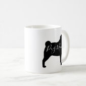 Dog-Silhouetten für Black Mops Mops Mama Kaffeetasse (VorderseiteRechts)