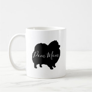 Dog-Silhouetten für Black Spitz Pom Mama Benutzer Kaffeetasse