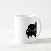 Dog-Silhouetten für Black Spitz Pom Mama Benutzerd Kaffeetasse (VorderseiteRechts)