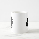 Dog-Silhouetten für Black Spitz Pom Mama Benutzerd Kaffeetasse (Mittel)