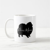 Dog-Silhouetten für Black Spitz Pom Mama Benutzerd Kaffeetasse (Links)