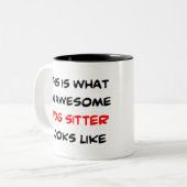 dog sitter, awesome zweifarbige tasse (Vorderseite Links)