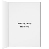 Dog Sitter Danke Karte (Innen (Rechts))