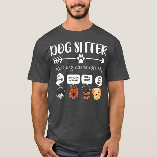 Dog Sitter  Dog Sitter Gift Funny Dog Faces T-Shirt (Vorderseite)