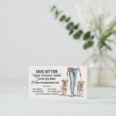 Dog Sitter Dog Walker Business Card Dog Sitting Visitenkarte (Stehend Vorderseite)