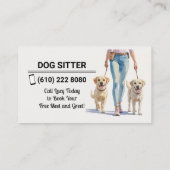 Dog Sitter Dog Walker Business Card Dog Sitting Visitenkarte (Rückseite)