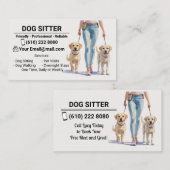 Dog Sitter Dog Walker Business Card Dog Sitting Visitenkarte (Vorne/Hinten)