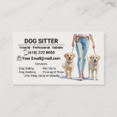 Dog Sitter Dog Walker Business Card Dog Sitting Visitenkarte (Vorderseite)