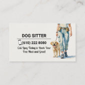 Dog Sitter Dog Walker Dog Walking Visitenkarte (Rückseite)