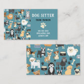 Dog Sitter Dog Walker Welpenmuster Visitenkarte (Vorne/Hinten)