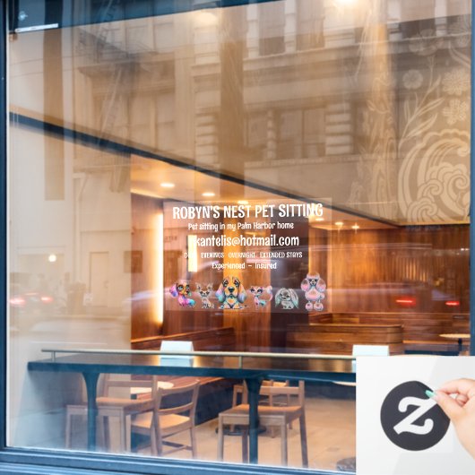 Dog Sitter Fensterklammern Fensteraufkleber (Café-Fenster)