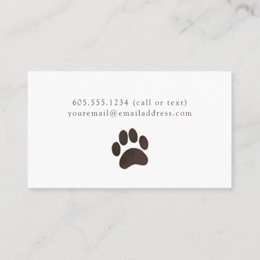 Dog Sitter Visitenkarte (Rückseite)