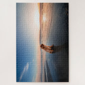 Dog sitting on the beach puzzle (Vertikal)