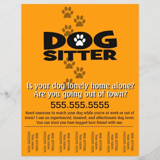 Dog Sitting.Sitter.Service.Business Flyer (Vorne)
