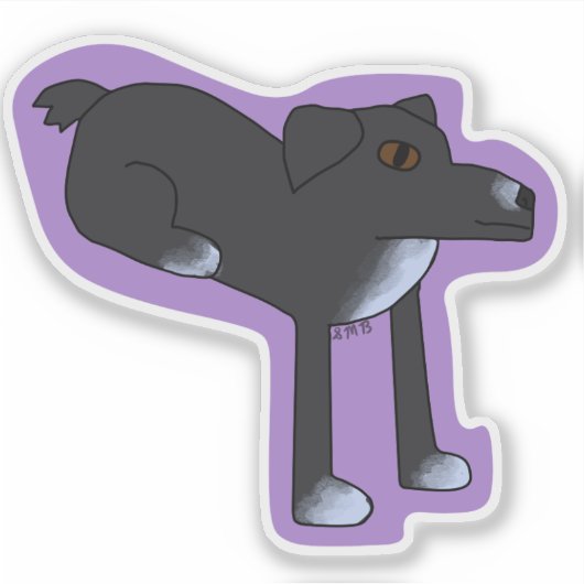 Dog Sitting Weird Sticker (Vorderseite)