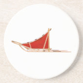 Dog Sled Sandstein Untersetzer (Vorne)