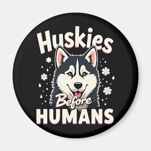 Dog Sledding Mushing Adventure Husky Team Winter Magnet (Vorne)