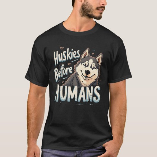 Dog Sledding Mushing Adventure Huskyeam Winterspas T-Shirt (Vorderseite)
