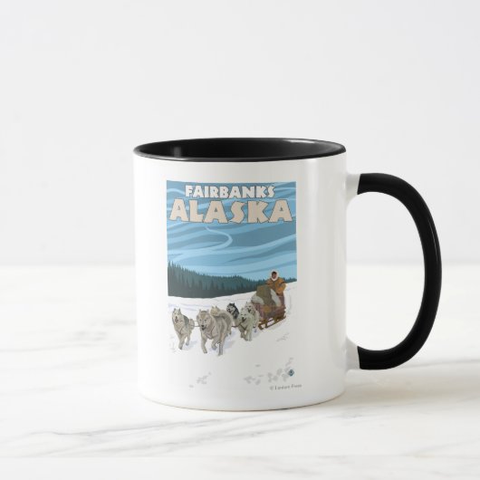 Dog Sledding Scene - Fairbanks, Alaska Tasse (Rechts)