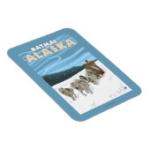 Dog Sledding Scene - Katmai, Alaska Magnet (Rechte Seite)