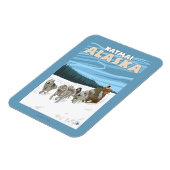 Dog Sledding Scene - Katmai, Alaska Magnet (Linke Seite)