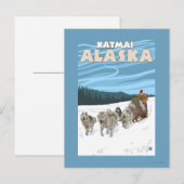 Dog Sledding Scene - Katmai, Alaska Postkarte (Vorne/Hinten)