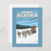 Dog Sledding Scene - Katmai, Alaska Postkarte (Vorne/Hinten)