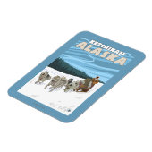 Dog Sledding Scene - Ketchikan, Alaska Magnet (Linke Seite)