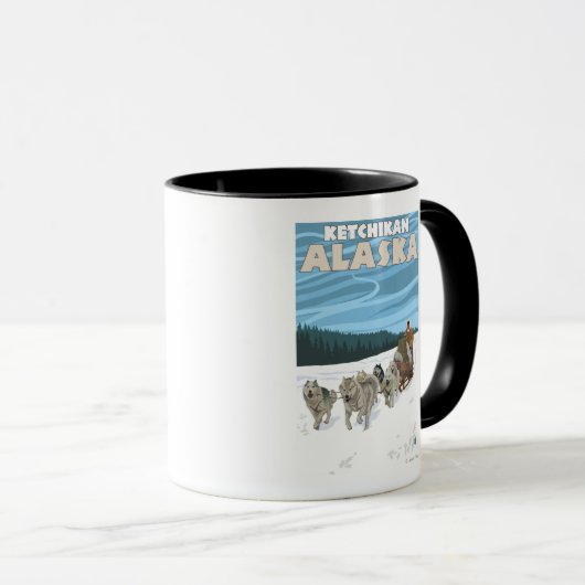 Dog Sledding Scene - Ketchikan, Alaska Tasse (VorderseiteRechts)