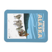 Dog Sledding Scene - Yukon, Alaska Magnet (Horizontal)
