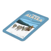 Dog Sledding Scene - Yukon, Alaska Magnet (Linke Seite)