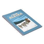 Dog Sledding Scene - Yukon, Alaska Notizblock (Rechte Seite)