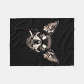 Dog Smoking Cigarette Funny Chihuahua Meme Men Wom Fleecedecke (Vorderseite (Horizontal))