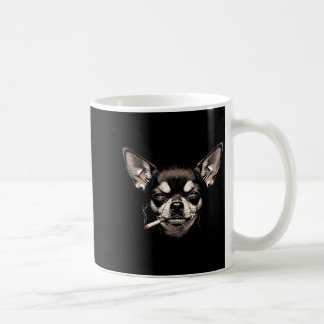 Dog Smoking Cigarette Funny Chihuahua Meme Men Wom Kaffeetasse