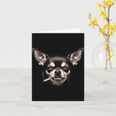 Dog Smoking Cigarette Funny Chihuahua Meme Men Wom Karte (Gelbe Blume)