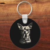 Dog Smoking Cigarette Funny Chihuahua Meme  Schlüsselanhänger (Vorderseite)