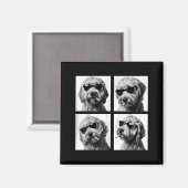 Dog Smoking Cigarette Funny Goldendoodle Photoboot Magnet (Vorderseite/Rückseite)