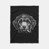 Dog Smoking Cigarette Funny Poodle Meme Fleecedecke (Vorderseite)