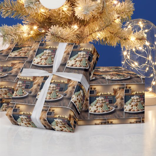 Dog Sniffing Christmas Sugar Cookies Geschenkpapier (Feiertage)