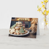Dog Sniffing Christmas Sugar Cookies Karte (Gelbe Blume)